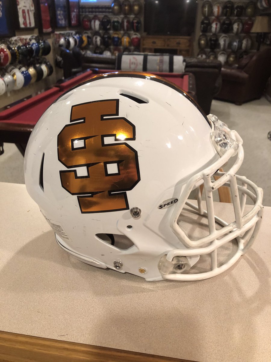 Helmet of the day #90! FCS Saturday gives us the Idaho State Bengals! @BengalGridiron plays out of the @BigSkyConf @BigSkyFB in Pocatello ID! The have several great lids in Black,  Orange, and white, they also have a new EQ guy in @RynBrkr ! @FCSNationRadio1 @FCS_Football