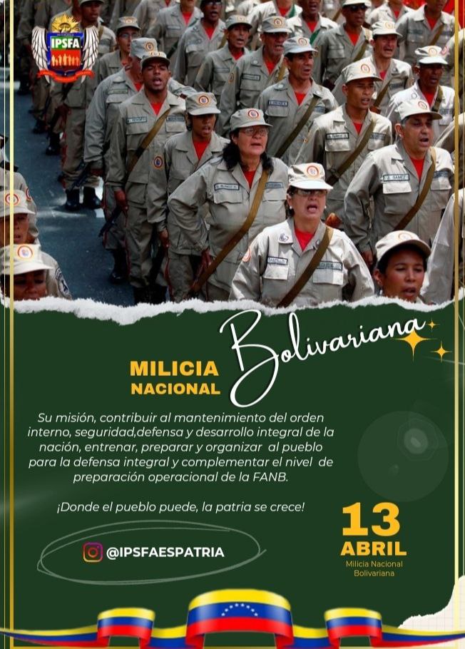 IPSFAespatria's tweet image. 🗓️ 13Abr || Hoy, la gran familia #IPSFA se enorgullece en felicitar a los integrantes de nuestra @Milicia_B1, 15 años de lealtad, dedicación, disciplina y compromiso garantizando la paz del pueblo Venezolano 🇻🇪
¡Feliz Aniversario!