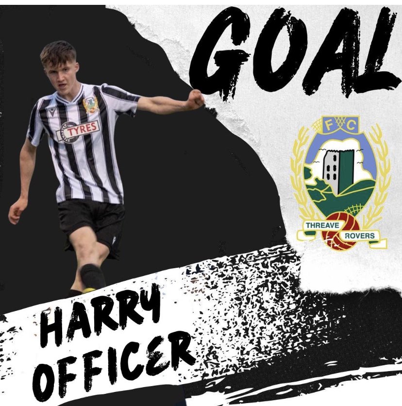 Threave 3-0 44 minutes On the stroke of half time, Harry Officer drives from his own half, plays a one-two with Tom Coles and is left one on one with the keeper and slots the ball home.