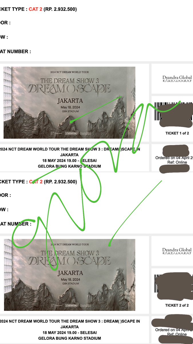 gioia_kr's tweet photo. WTS tds3 jakarta 
The dream show 3 jakarta

Cat2 PRESALE - 2tix

Dibantu sampai tiket fisik
✅dp 50%, sisanya dicicil https://t.co/XojnWNgA9x