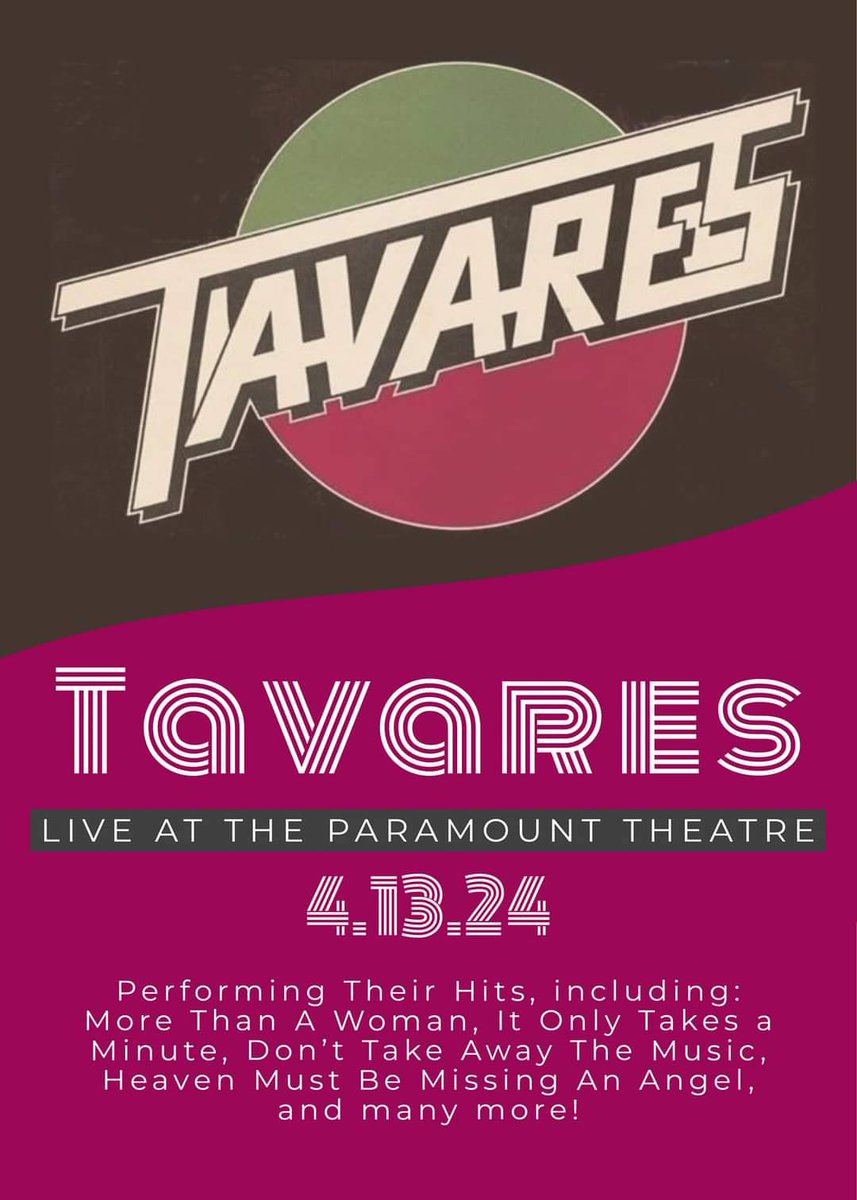 nyparamount's tweet photo. Tonight, April 13th, is the night! Join us for Tavares at 8 PM! Doors open at 7 PM and tickets will be available at the door! https://t.co/IthhzSvppF