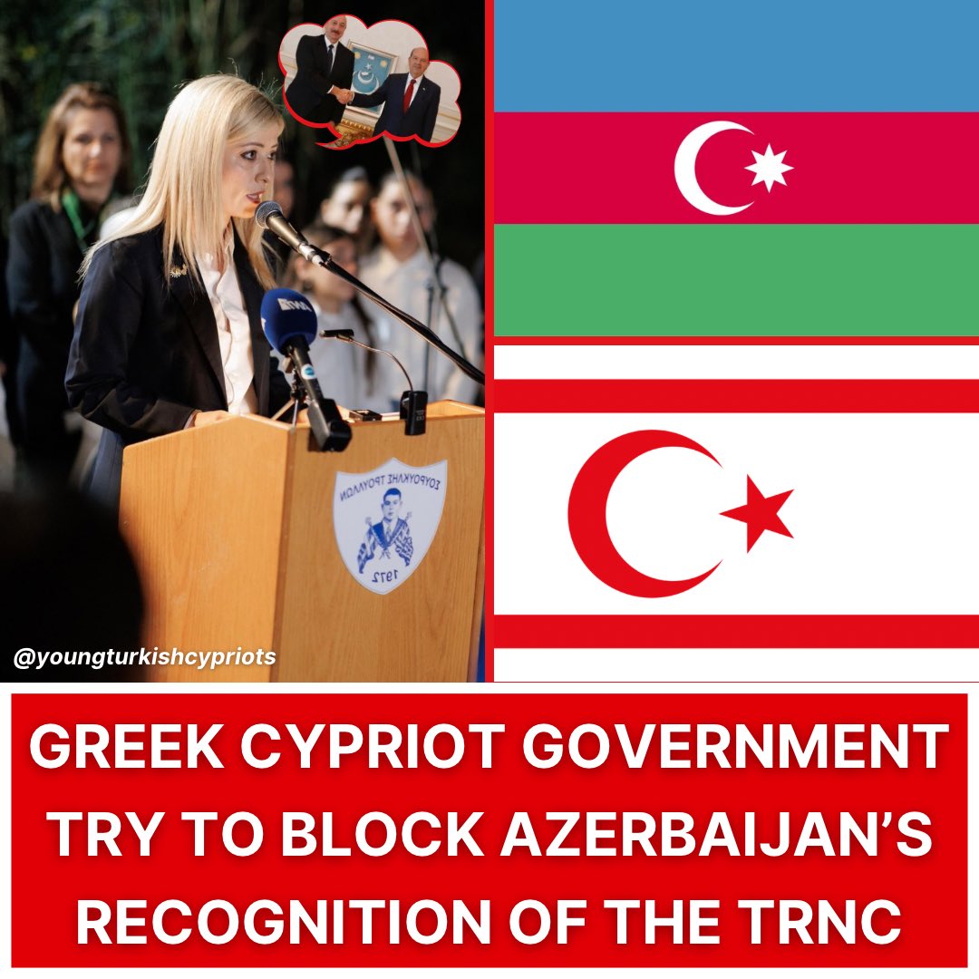 BREAKING NEWS‼️ The Greek Cypriot administration is desperately trying to stop Azerbaijan’s recognition of the TRNC. EOKA fanatic & Hellenic supremacist, Annita Demetriou, is sending letters to all EU member states and Azerbaijan itself, warning them not to recognise the TRNC.