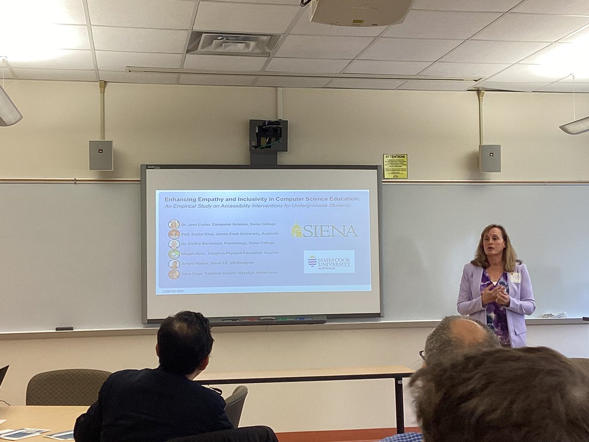 Jim Teresco (@jterescosienacs) on Twitter photo The last regular talk of #CCSCNE2024 at <a href="/CollegeofStRose/">The College of Saint Rose</a> is by my <a href="/SienaCollege/">Siena</a> <a href="/Siena_CompSci/">SienaComputerScience</a> colleague <a href="/jamicotler/">Jami Cotler</a> . The last regular talk of #CCSCNE2024 at <a href="/CollegeofStRose/">The College of Saint Rose</a> is by my <a href="/SienaCollege/">Siena</a> <a href="/Siena_CompSci/">SienaComputerScience</a> colleague <a href="/jamicotler/">Jami Cotler</a> .