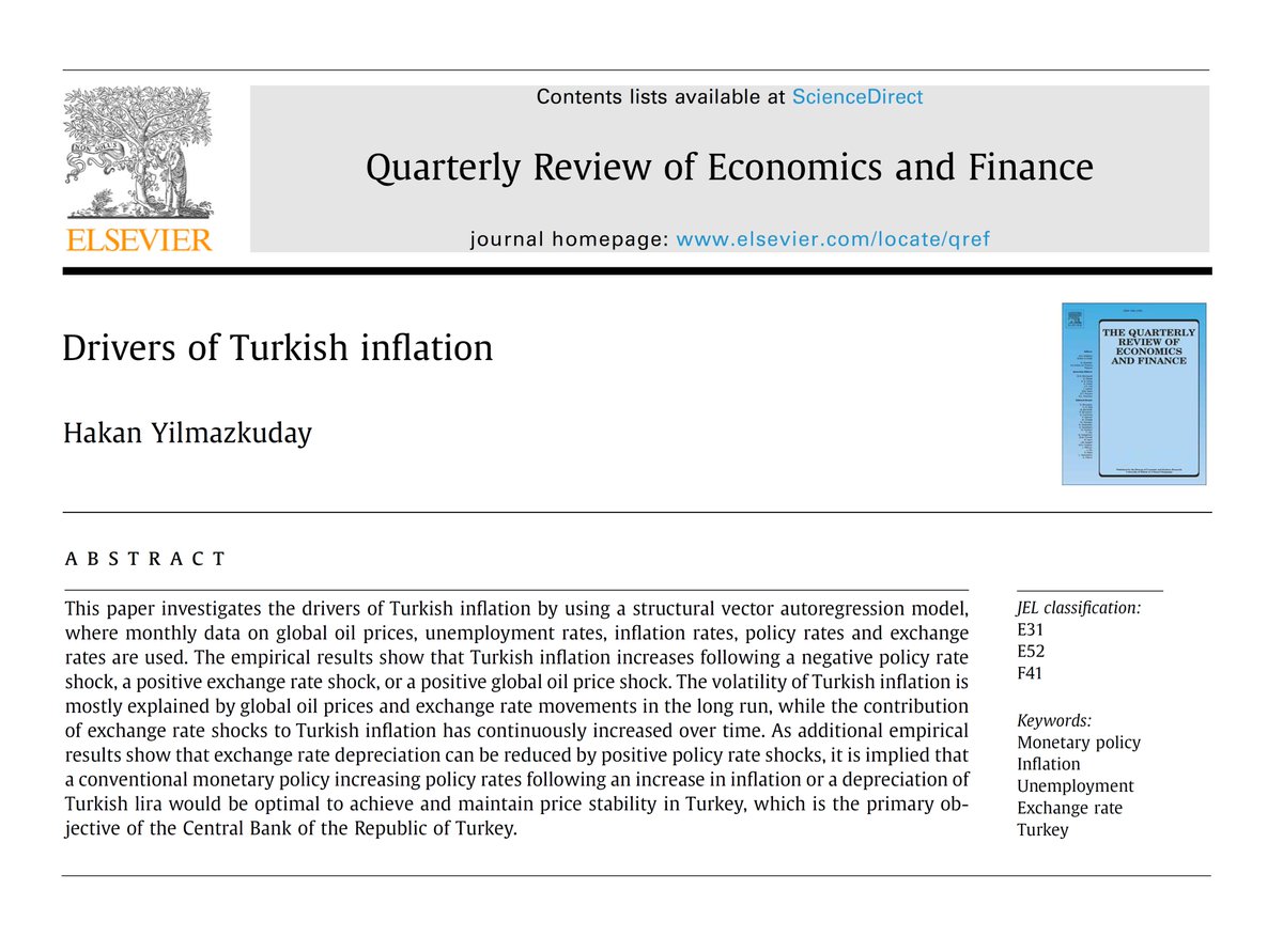 What are the drivers of Turkish inflation? The answer is in this publication: doi.org/10.1016/j.qref… Free working paper version is available at economics.fiu.edu/research/pdfs/… #economics #EconTwitter #Turkiye
