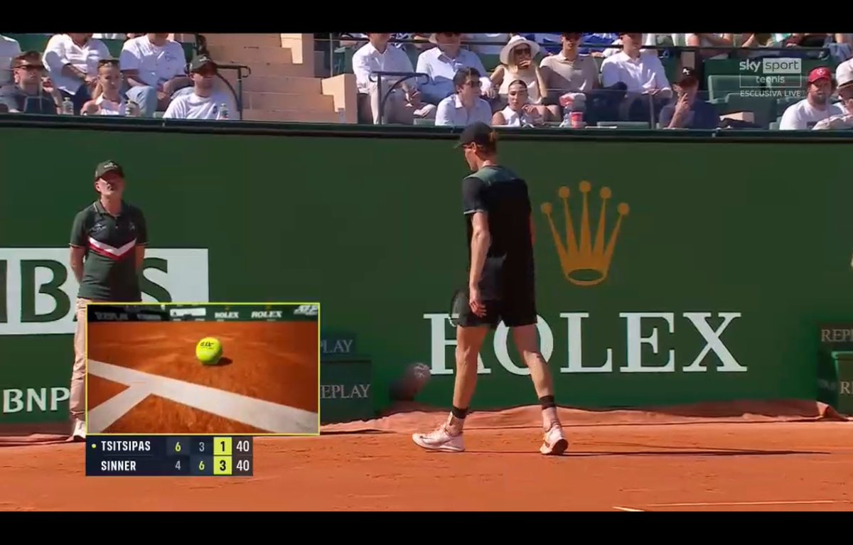 Bomber_1000's tweet photo. Incredibile 

#Sinner #MonteCarloMasters #ATPMonteCarlo #tsitsipas https://t.co/ECw1eiyGKE
