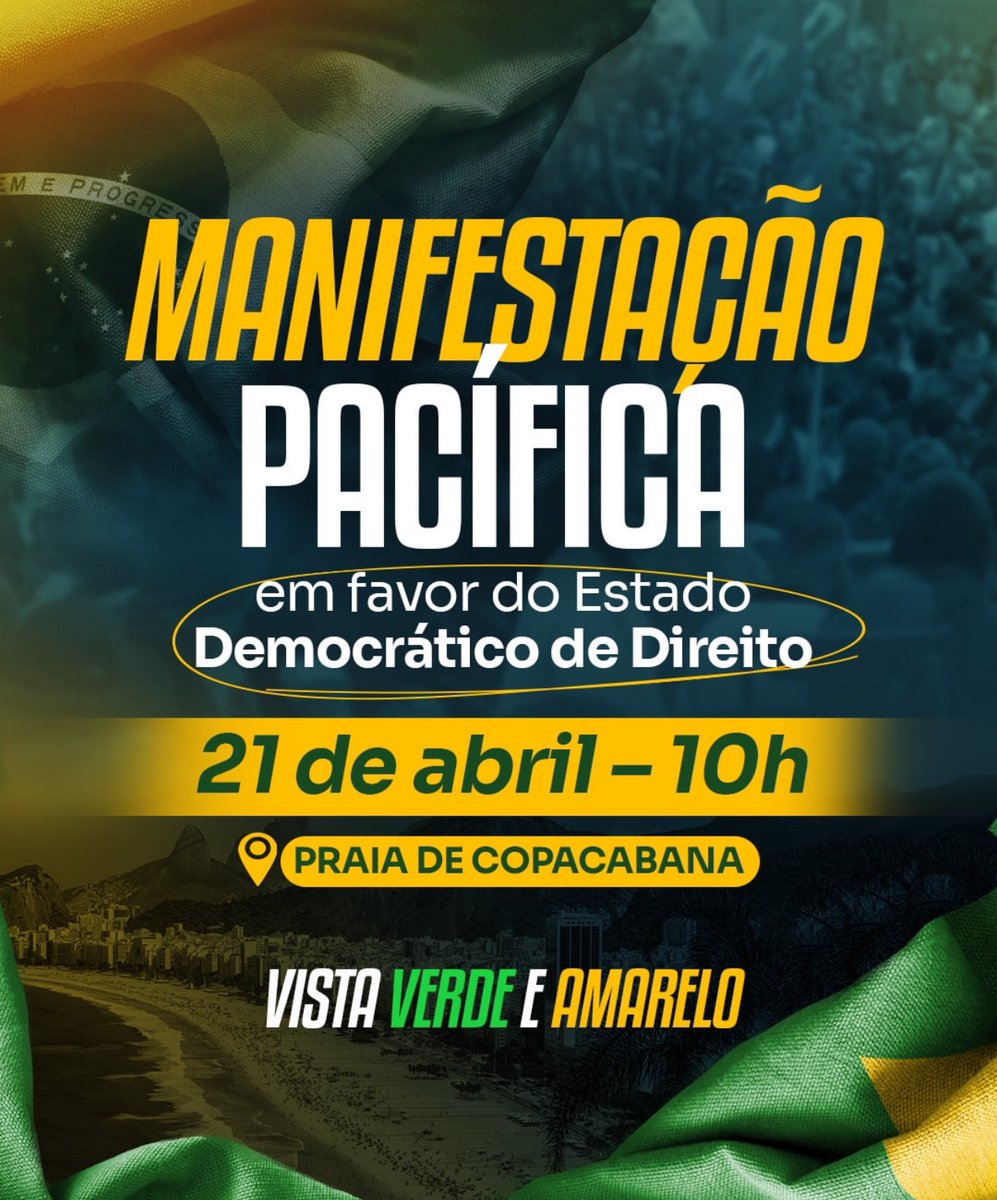 @nikolas_dm Dia 21 de abril em copacabana, Rio de Janeiro, Brasil, vai ser grande #21deabrilcopacabanabrail 👏💪🤝👍🤜🙌🙏🇧🇷🇧🇷🇧🇷