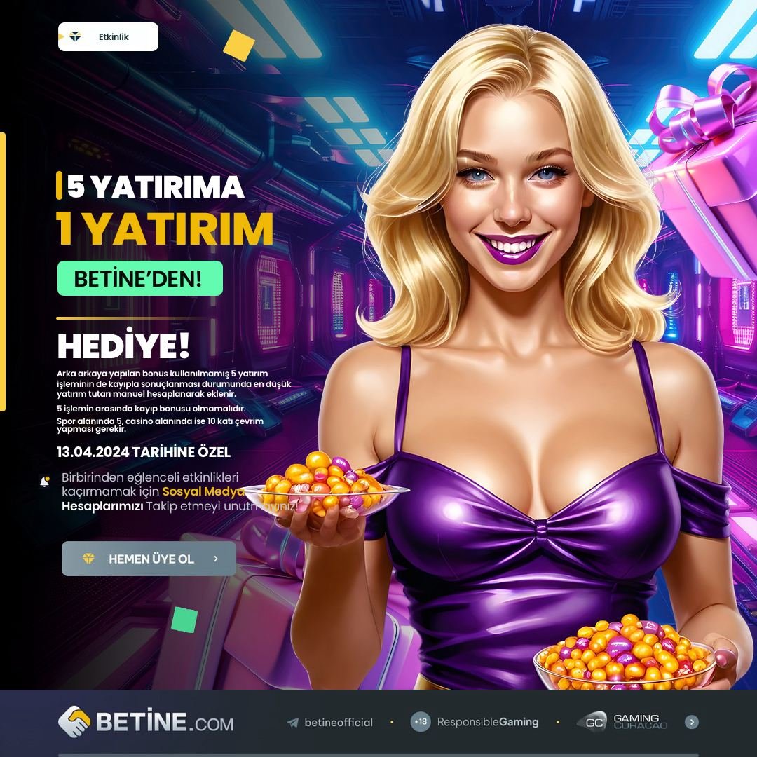 #Betine 5 YATIRIM SENDEN 1 YATIRIM BETİNEDEN! 5 KERE BONUS KULLANILMADAN YAPTIĞINIZ MİN. 100₺ YATIRIMIN KAYIP SONUÇLANMASI HALİNDE! 1 YATIRIM BETİNE'DEN! MANUEL OLARAK HESABINIZA EKLENECEKTİR! Detaylı Bilgi ve Giriş İçin : bt.t2m.io/ZMyzj6R #Betinecom #BetinecomGiriş