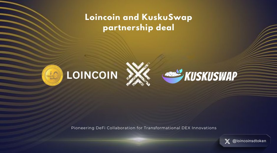 News update guys @loincoinsdtoken has partnered with @kuskusswap in their liquidity program.

This is huge for #LOINCOIN community - access to premium features like free liquidity and boosted rewards. 

Beyond the perks, the real win is teaming up with a #DEX that shares Loincoin