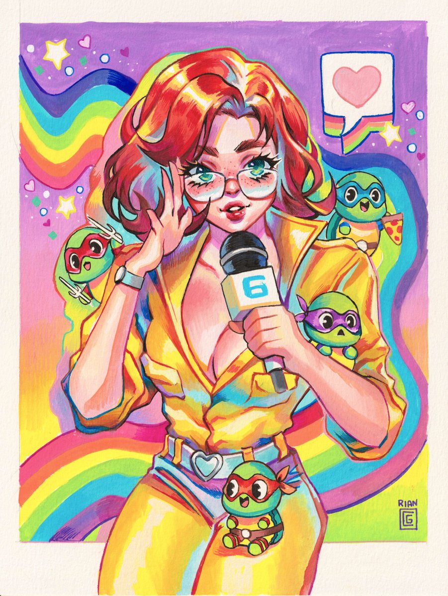 April O' Neil commission I just finished from my recent Patre*n comm list! Hope you guys like it! 😄💖 Always a joy to draw TMNT stuff 💖 Process Video coming soon! 9' x 12' in gouache and watercolors