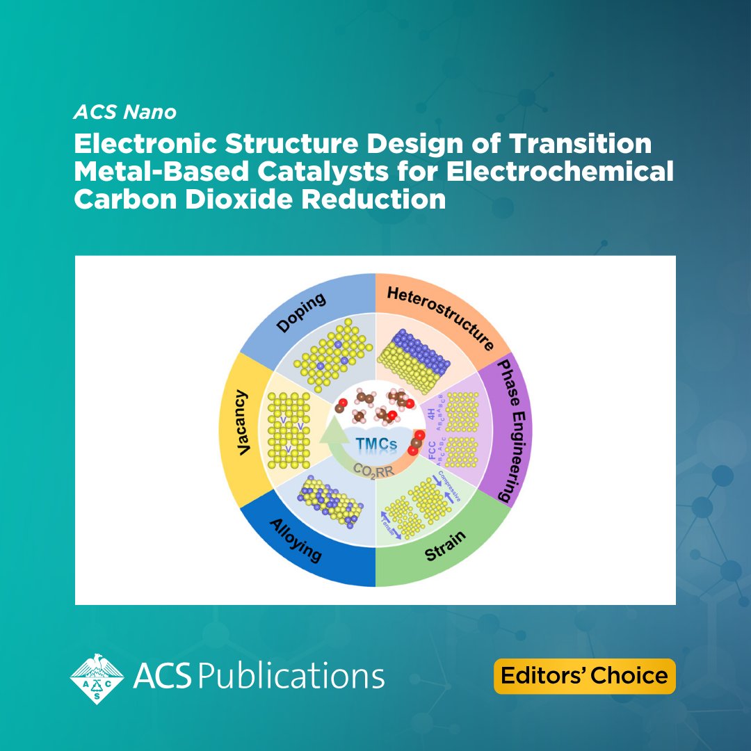 'Electronic Structure Design of Transition Metal-Based Catalysts for Electrochemical Carbon Dioxide Reduction' from ACS Nano (@ACSNano) is currently free to read as an #ACSEditorsChoice.

📖 Access the full article: go.acs.org/8Ta