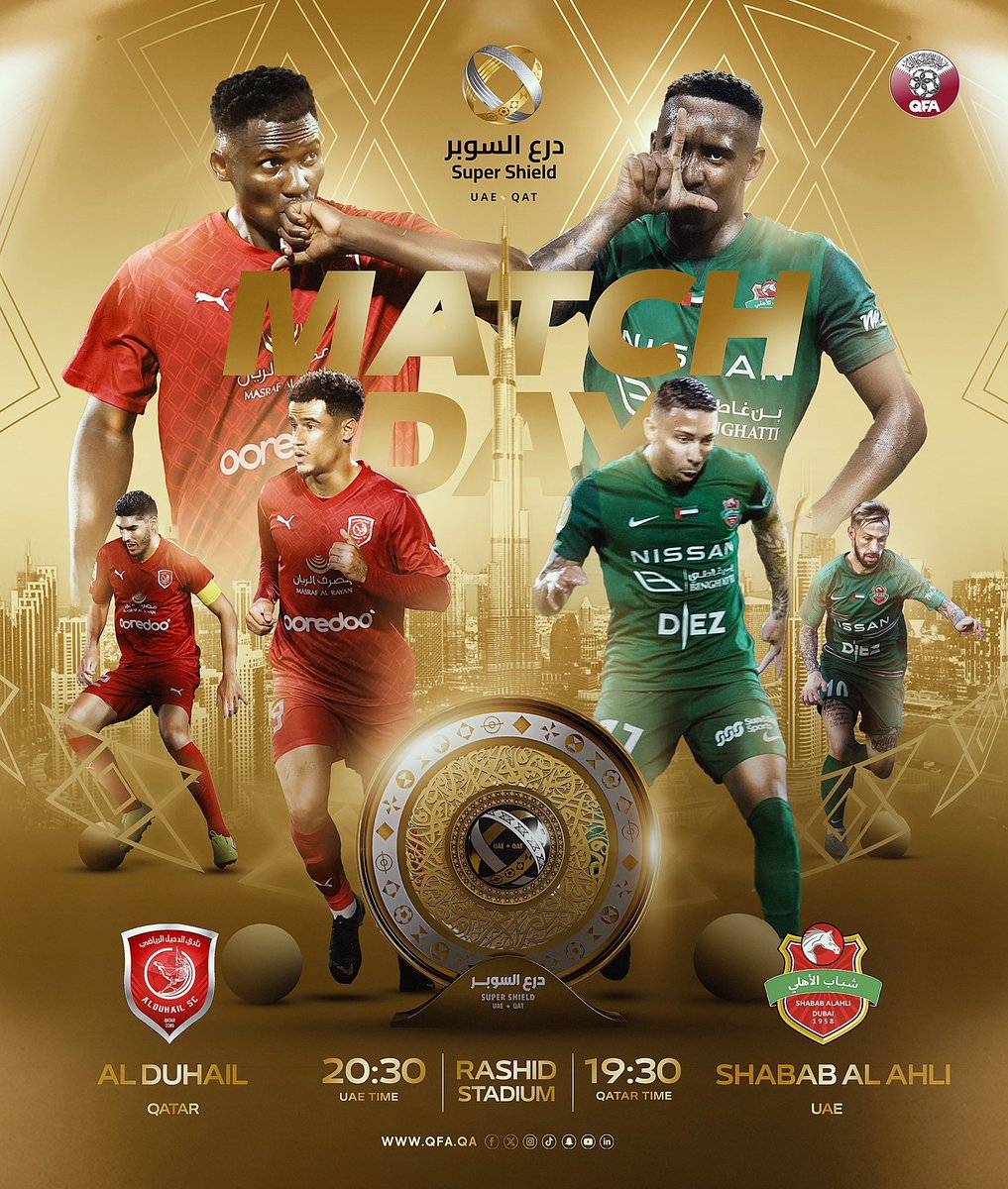 Don’t miss Al-Duhail show tonight at the #Qatar_UAE_Super_Shield match!🌪️⚪️🔴 #Good_Luck ⚪️🔴