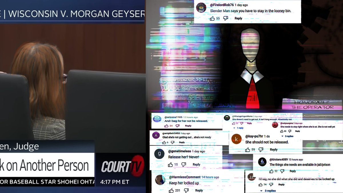 She was afraid of Slenderman, Afraid of being that would come and trap her for eternity.  And sadly, She was right. He just manifested in form of Wisconsin Waukesha County court,  And vengeful public.  #Slenderman #proxy #slendermanstabbing #morgangeyser #Wisconsin #Waukesha