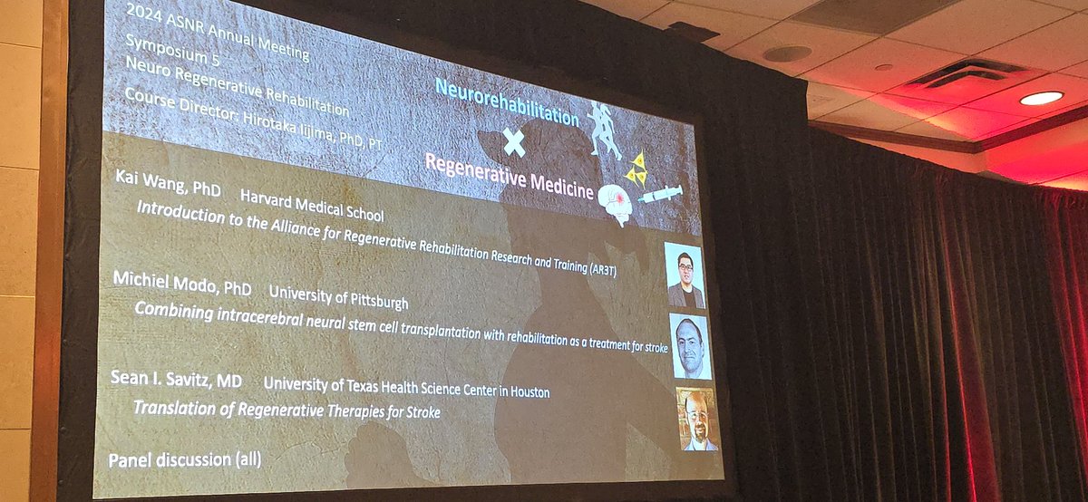 Day 3 of #asnr2024 is kicking off with a series of presentations on #neurorehabilitation  and regenerative medicine. Looking forward to learning more! #science #neuro #neuroscience #neurorehab #scicomm #technology #research #careers #funding #biology #SaturdayMorning #saturday…