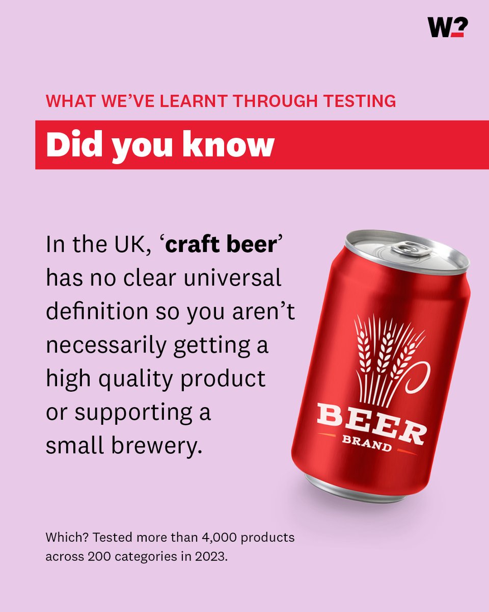 In the UK there is no firm criteria separating craft beers from mainstream beers, making it difficult to know exactly what you're getting. 🍺 Check out the best beers from our taste test 👉 whi.ch/3JexiYn