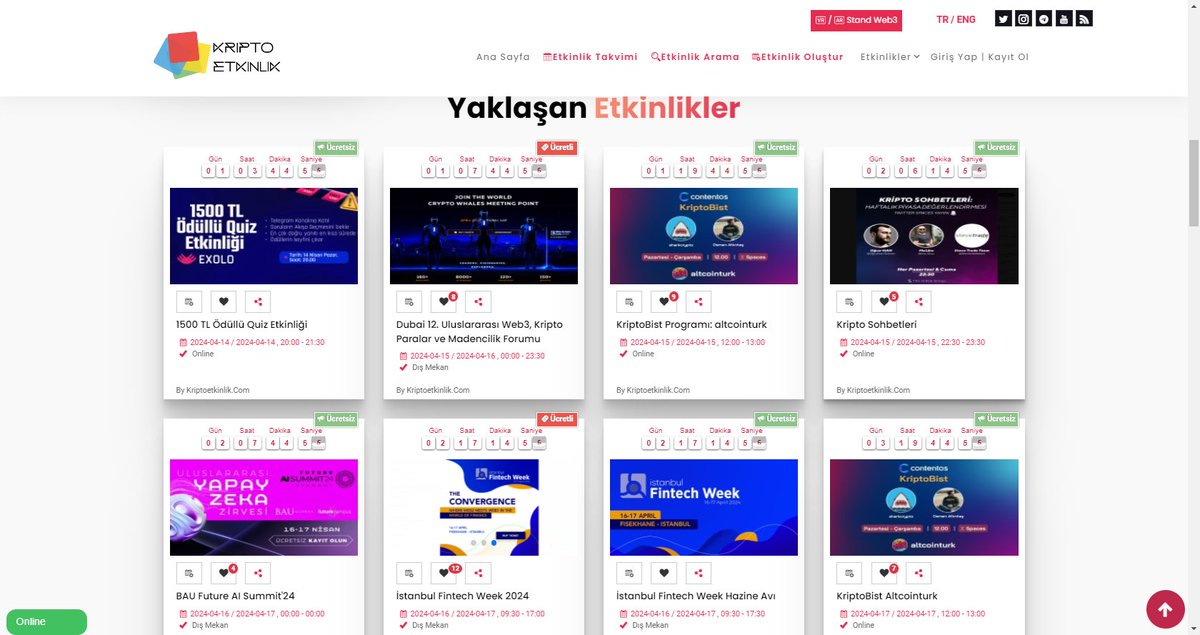 Kripto_Etkinlik's tweet photo. 🌟 Hey Kripto Tutkunları!  
🏆Tüm #Kripto_Etkinlik ler bir arada! 
👉Aradığınız her şey tek bir tıkla elinizin altında.
🧮Kripto dünyasının kalbine yolculuk yapmak için:  
👉https://t.co/PTAtOCvdnm

#etkinlik  #istanbul #cekilis #Bayram https://t.co/tBHIlCo79q