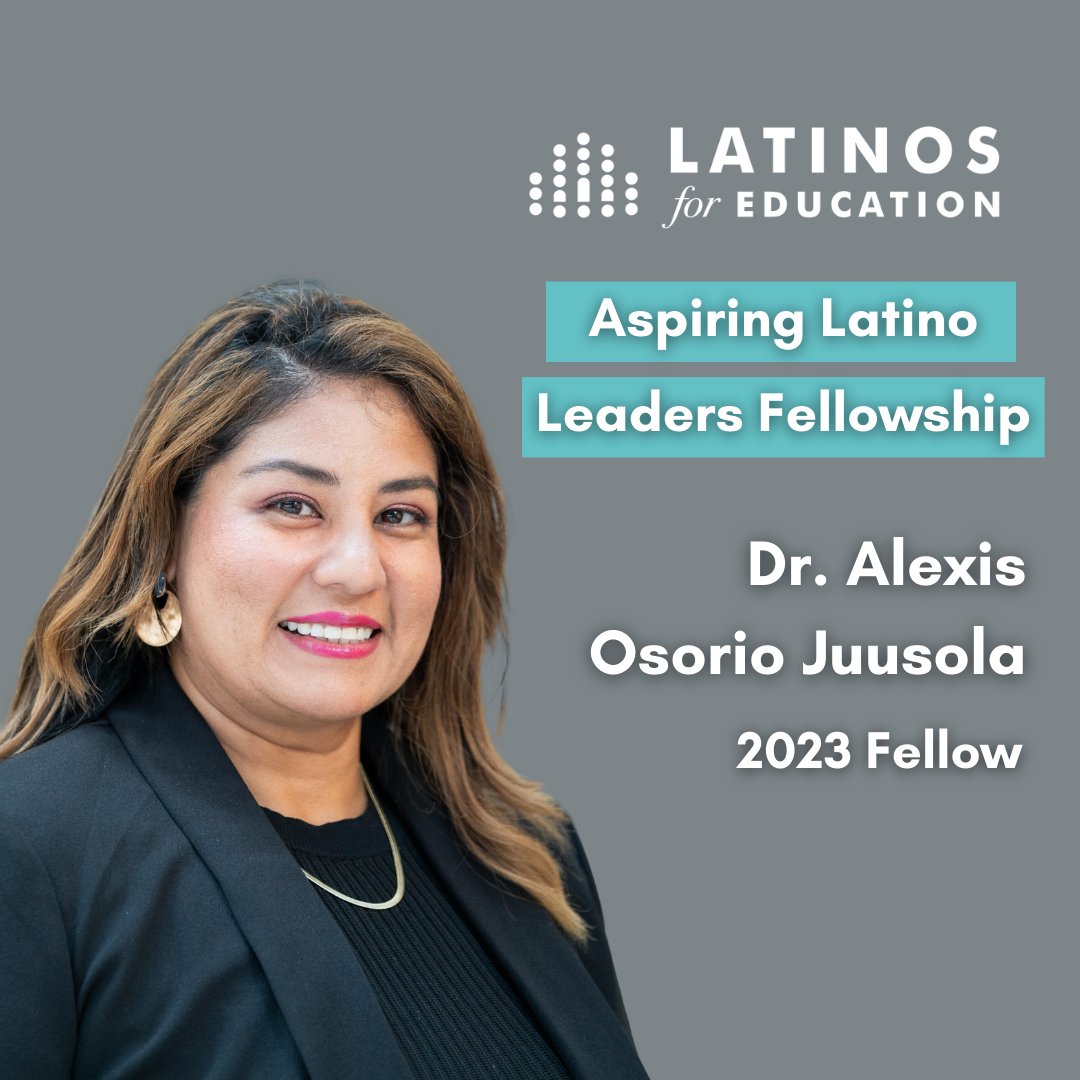 Meet Dr. Alexis Osorio Juusola, an education leader and 2023 Aspiring Latino Leaders' Fellow. As Managing Director of Multilingual Education at @KIPPTexas, she drives equitable educational systems. Learn more & apply/nominate for the Fellowship: hubs.la/Q02sJzTl0