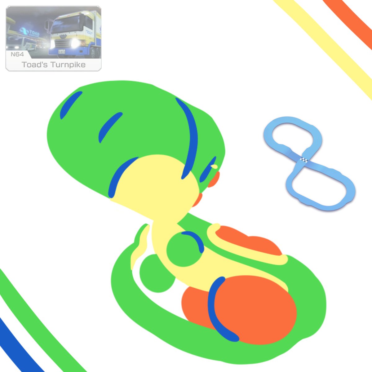 20 - Shell Cup - Toad’s Turnpike Go figure, it’s a YoshVIII! #Yoshi #MarioKart #digitalart #Nintendo