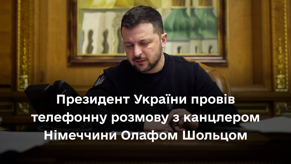 Глава Української держави Володимир Зеленський подякував канцлеру Німеччини Олафу Шольцу за надання додаткової системи Patriot, систем IRIS-T й Skynex, ракет і набоїв до наявних зенітно-ракетних систем. Подробиці: bit.ly/3Ucd7jX