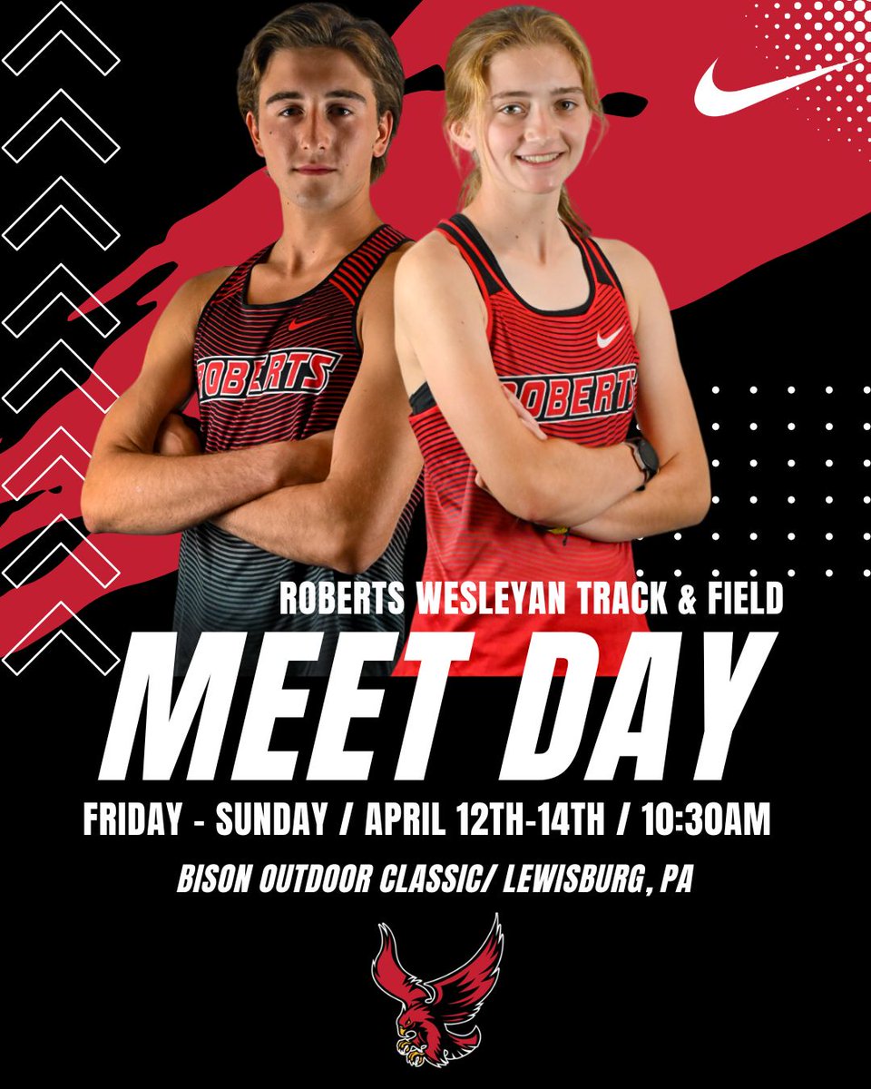Off to the Bison Outdoor Classic! A few of the Redhawks are in action today, while the rest will be at Brockport on Sunday and Monday!

#GoRedhawks #RedhawksRally #LifeatRoberts #TrackandField
