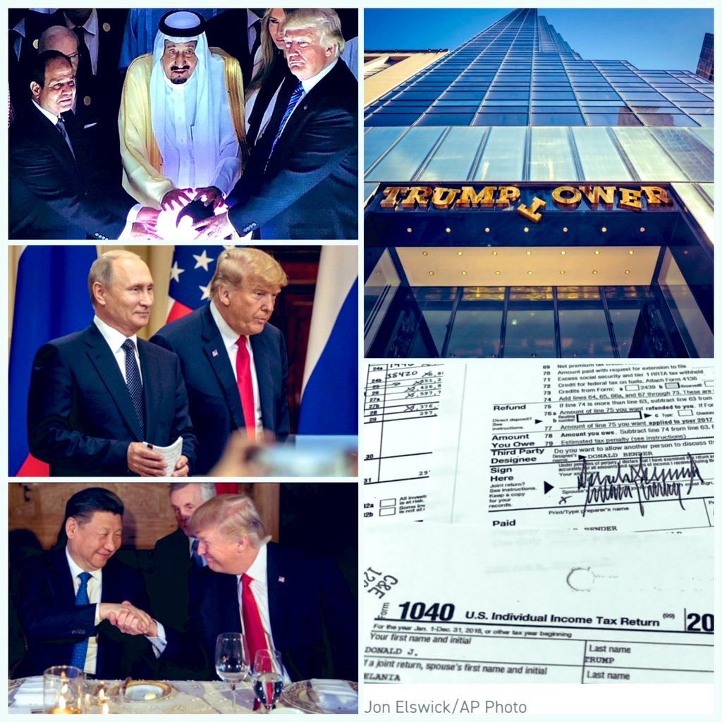 Saudi Arabia owns the 45th Floor of Trump Tower.

China owns the 21st Floor of Trump Tower.

Russia owns the 63rd Floor of Trump Tower

MAGA Republicans don’t want us talking about this on Xhitter. You know what to do.