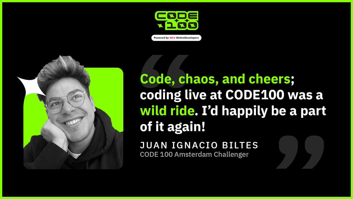❇️ CODE100 is an unforgettable experience, but don't just take our word for it! Here's what some of our CODE100 Amsterdam Challengers had to say about Europe's ultimate coding competition 🗣️ Next stop: Manchester on May 22nd 🇬🇧. Apply to take part at CODE100.dev!