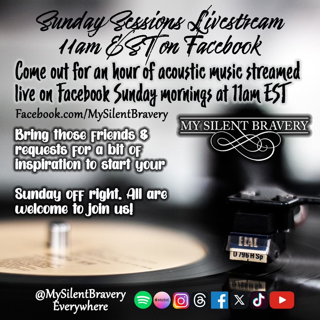 mysilentbravery's tweet photo. #SUNDAYSESSIONS TOMORROW!🥳 STREAMING ON FACEBOOK ONLY!
https://t.co/GESrm9D1Ym
Join my Livestream for another #SundaySessions episode. Come hang out with me at 11:00 AM EST for an easy acoustic Sunday morning!
#livestream #acoustic #music #sundayvibes #mysilentbravery https://t.co/zcyDej8go2
