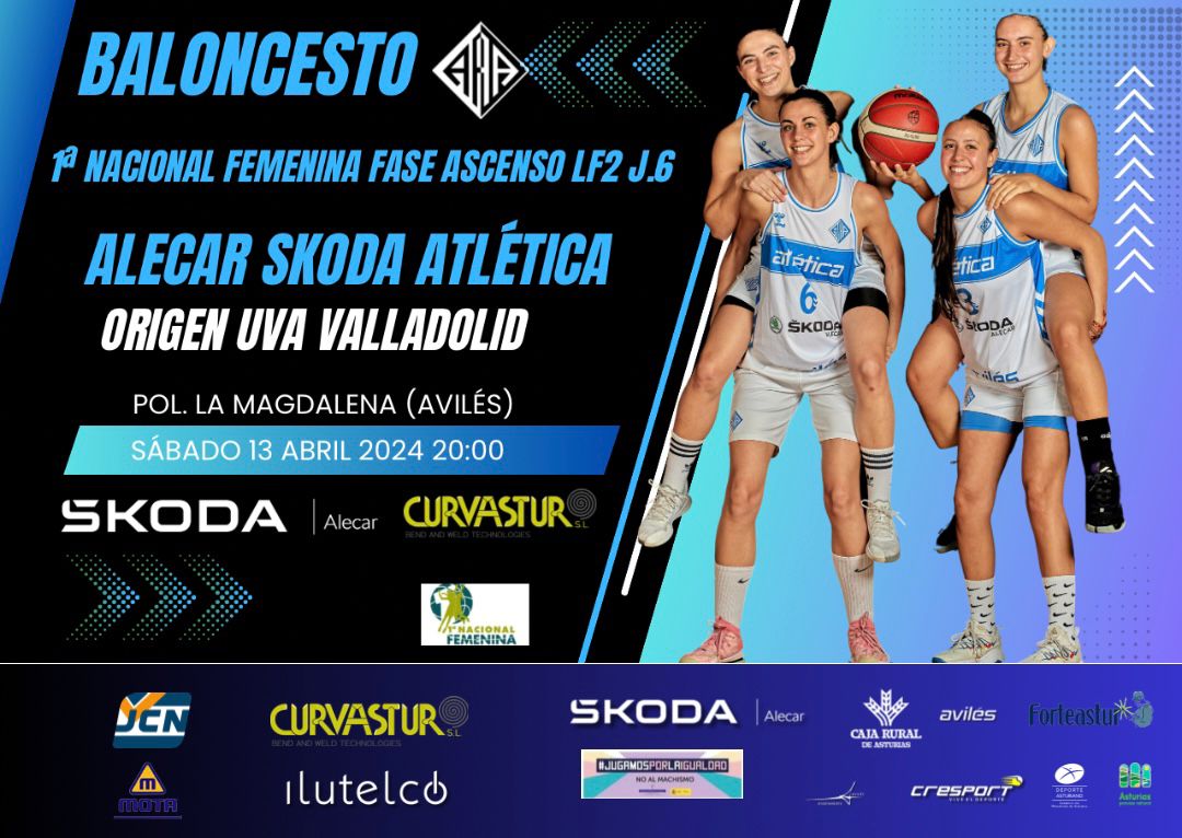 🔷 BALONCESTO Hoy juega nuestro equipo femenino Juega el @SkodaAsturias Alecar Atlética 🔵⚪🦈💪 🏆 Fase ascenso a LF2 🆚 Origen UVA Valladolid 🏟️ La Magdalena 🕕 20 horas