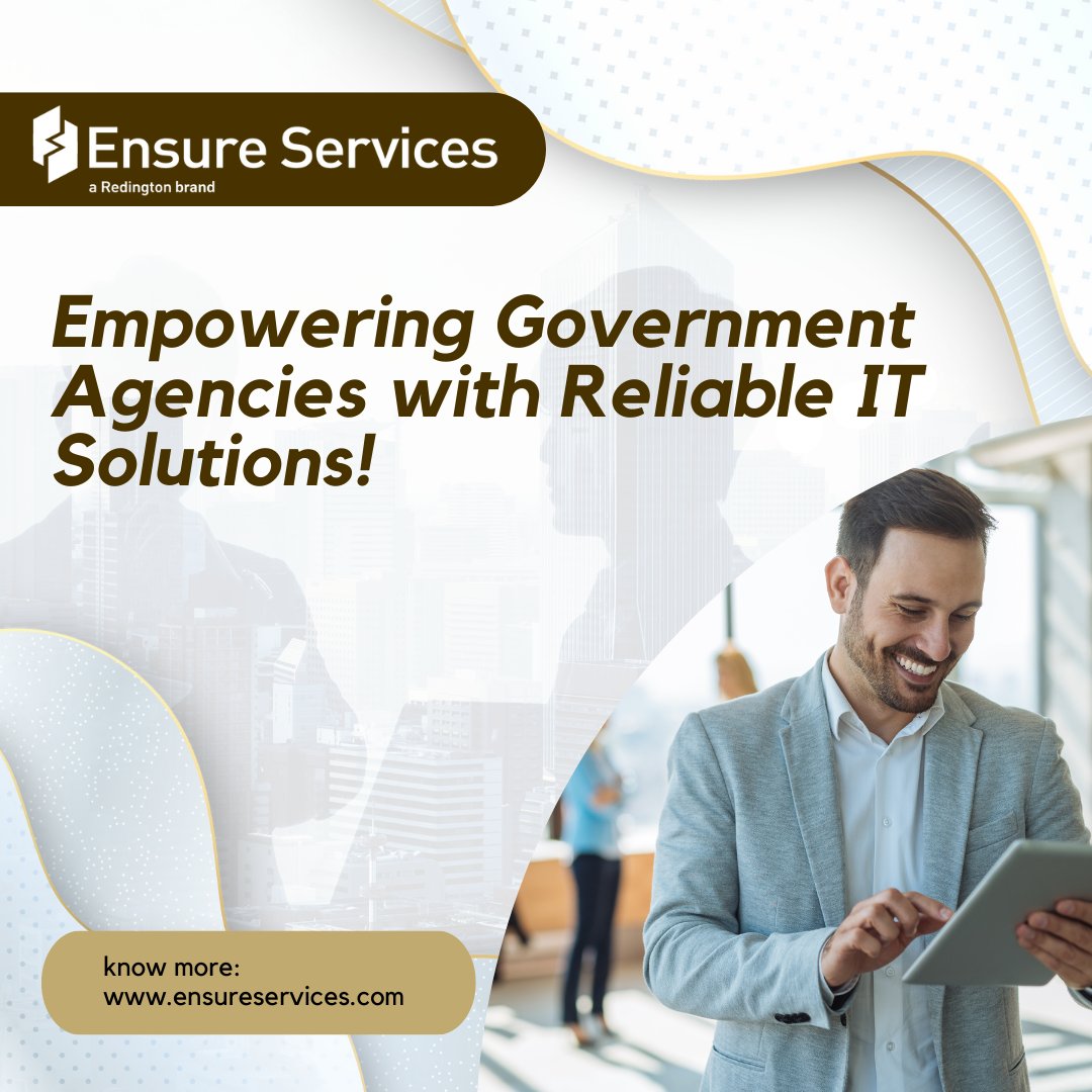 EnsureConnect's tweet photo. At Ensure Services, we understand the critical importance of seamless IT systems in the government sector. From hardware support to managed workplace services, we offer comprehensive solutions tailored for government enterprises. https://t.co/jZK27QOnvw
#GovernmentIT https://t.co/C35zpAcIfq