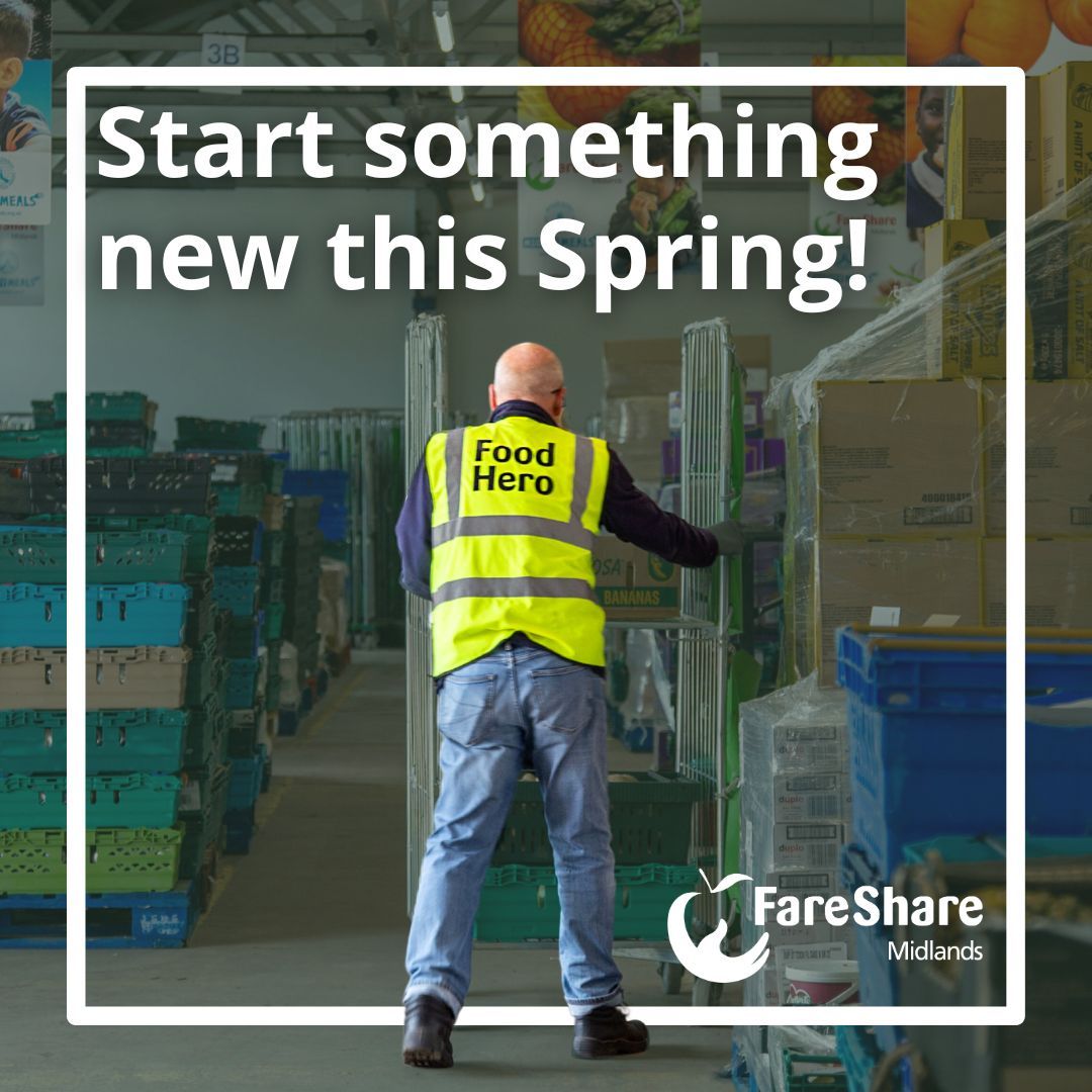 Want to start something new this Spring? 🌼 Our volunteers help us sort, pick and deliver tonnes of surplus food to community groups fighting food poverty. Make a difference to your local community by volunteering at FareShare Midlands! buff.ly/46J1WT4