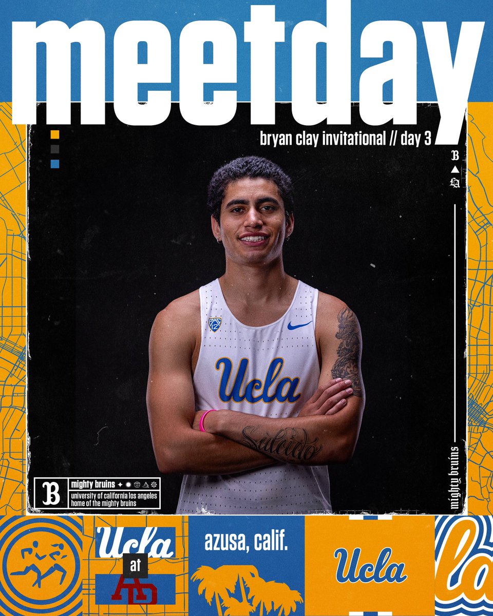 Closing out Bryan Clay today! 🏟️: Azusa Pacific Stadium 📍: Bryan Clay Invitational 📊: bit.ly/3Uczk1f 📺: FloTrack #GoBruins