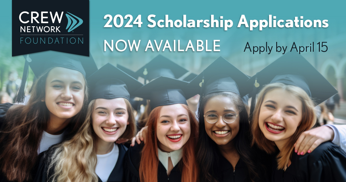 Don't miss your opportunity to receive one of 40 scholarships by CREW Network Foundation this year. Apply now for one of the 25 $5,000 (undergraduate) or 15 $10,000 (graduate) USD scholarships before the deadline on April 15: bit.ly/3RTLxFM #collegescholarships #crewomen