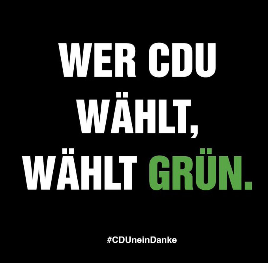 @CDU @CDUMV Ist jung genug, um den Untergang der CDU mitzuerleben.

#SchwarzGrünerUntergang