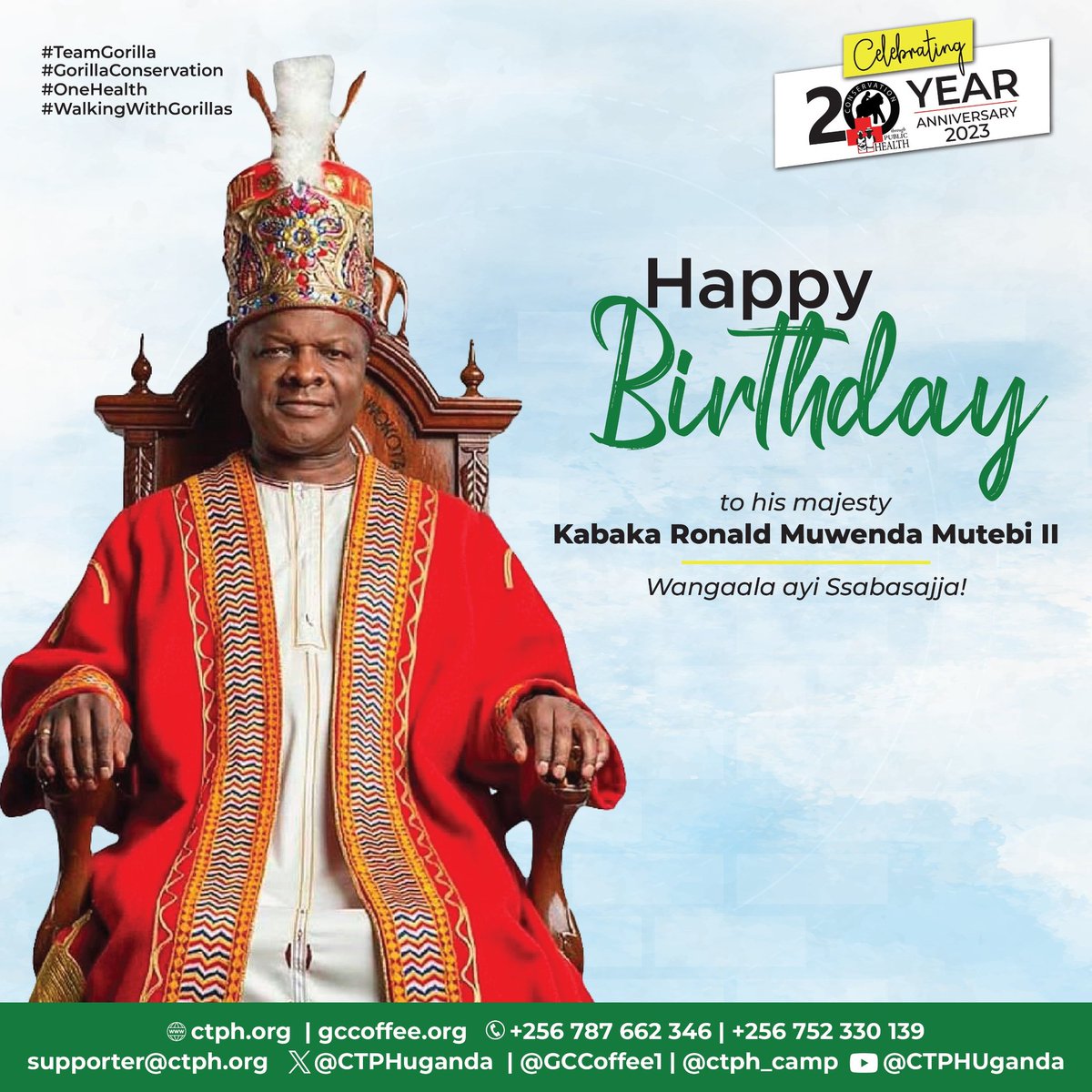 Happy Birthday to his Majesty, Ronald Muwenda Mutebi II, the Kabaka of @BugandaOfficial. Ayi Katonda Kuuma Kabaka waffe.