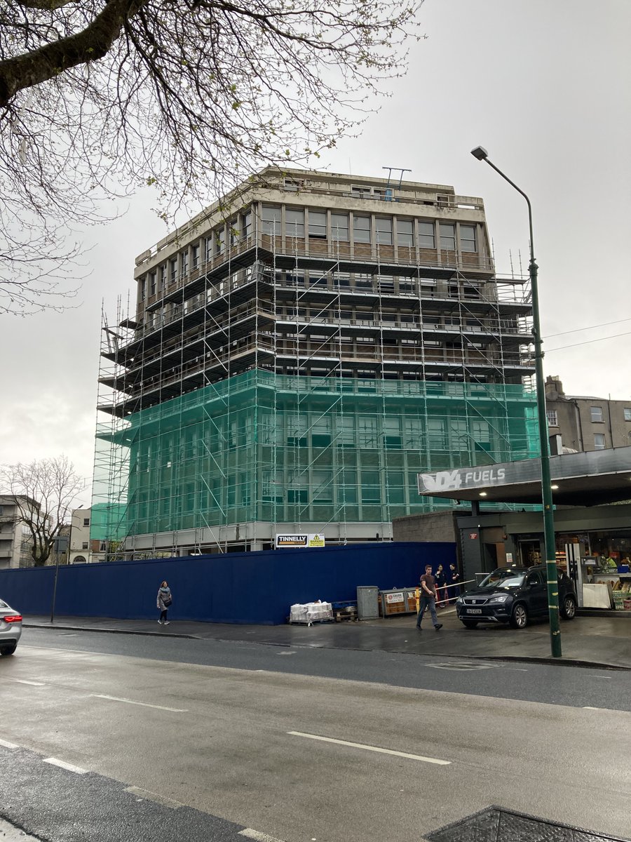 conoron's tweet photo. Carrisbrook House on Northumberland Road, built 1967, on its way to being demolished. Don't think I'll miss it, but will be interesting to see how its replacement (seen here in the planning application) looks in reality. https://t.co/owf8rYuKGU