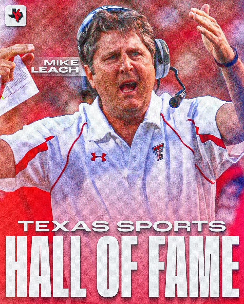 #MikeLeach, Texas Tech Football’s winningest coach, will be inducted posthumously today into the @TXSportsHOF in Waco, TX.