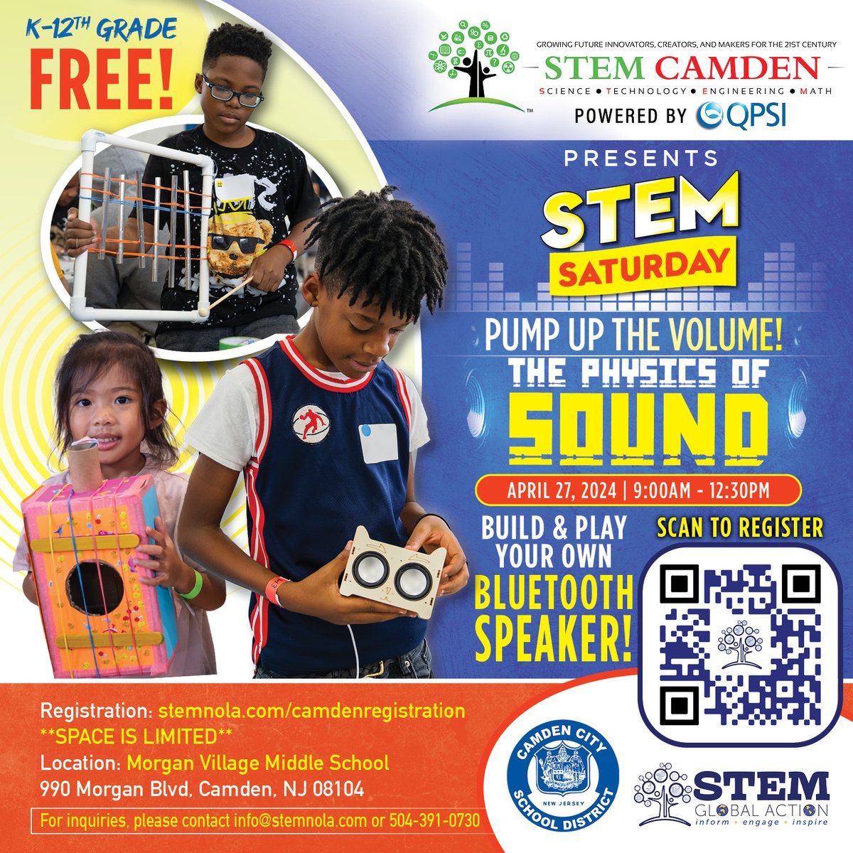 Don't miss out! Register NOW ➡️ stemnola.com/camdenregistra…  

Thank you to our event sponsors: The City of Camden and QPSI!

#STEMforALL #YOUbelonginSTEM #STEMeducation