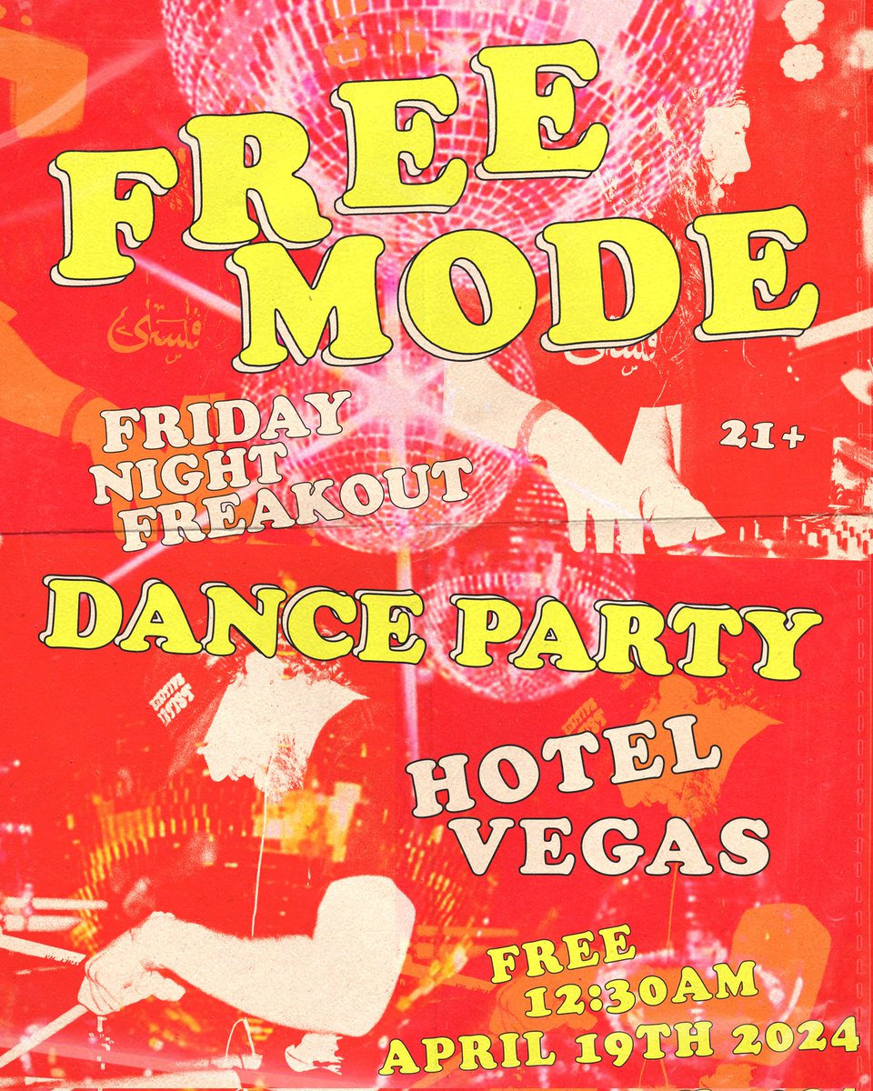 DJing at @HotelVegasATX next Friday (4/19) w/ Free Mode (duh) FREAKS ONLy 😜🤪😝