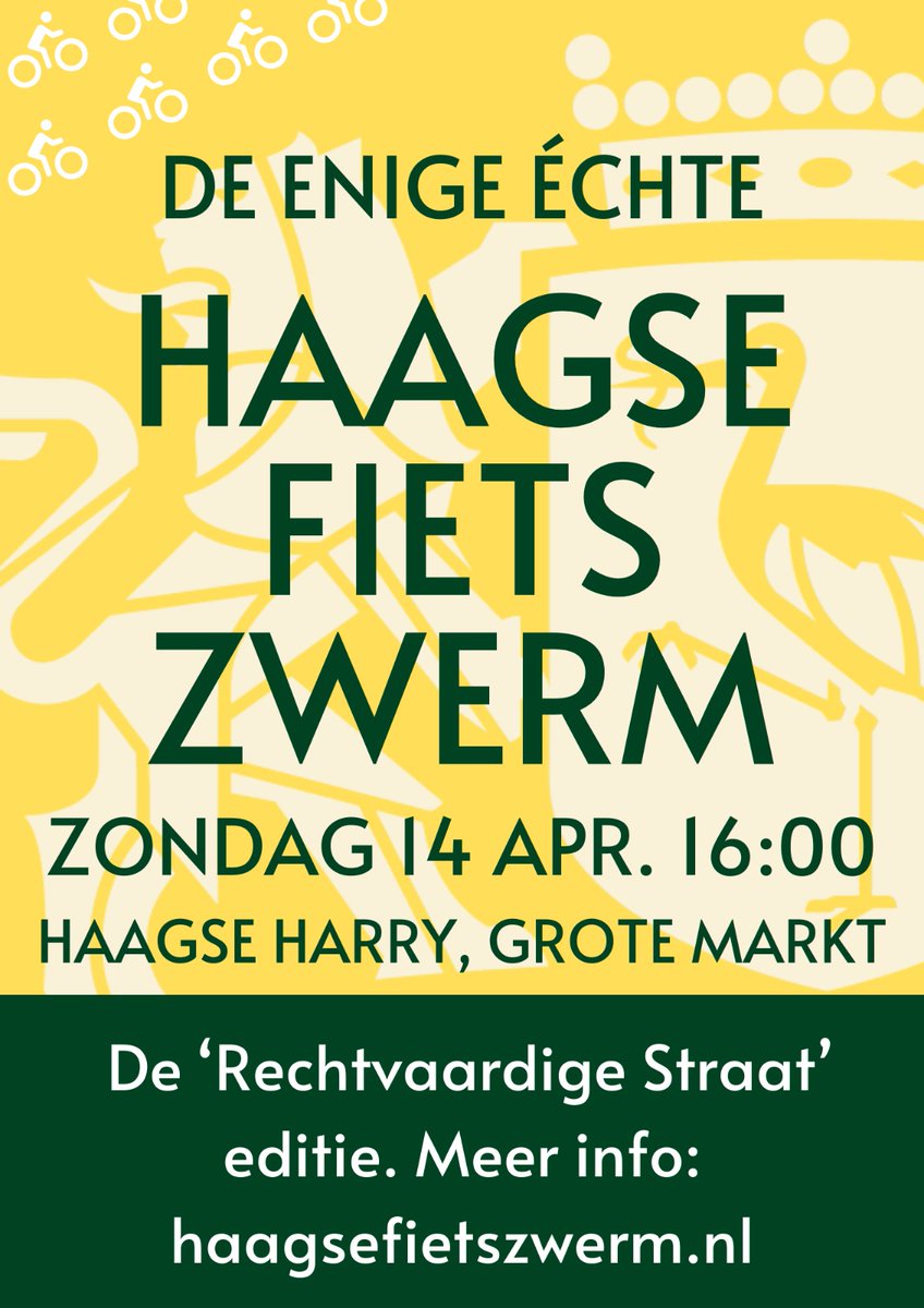 Morgen om 16:00 sluiten we de Week van de Rechtvaardige Straat af met twee fietszwermen in Den Haag (Grote Markt) & Amersfoort (Eemplein). We zien jullie daar toch? cc: @marijnfietst|@adamfietst|@FB_Nijmegen|@Fietsersbond010|@DenBoschfietst|@FB_Alkmaar| @BYCS_org