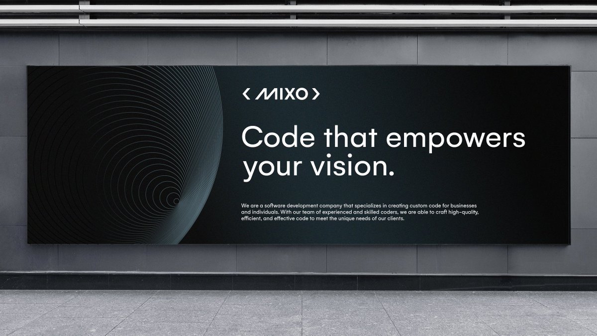 Mixo –– Branding

We've crafted a unique brand identity for a software development company that focuses in crafting personalized software solutions.
