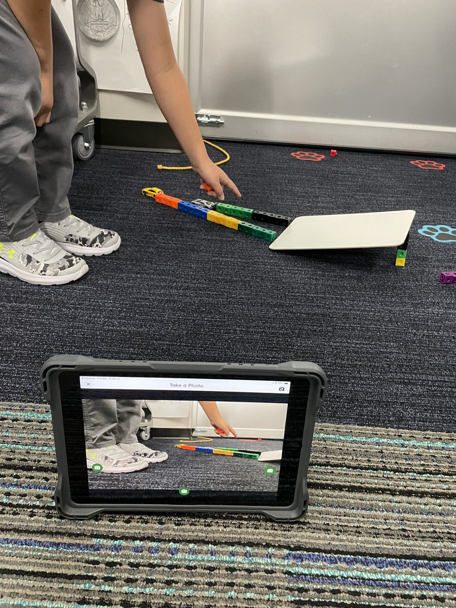 MsTlittles's tweet photo. Measuring with race cars and ramps. #kleinisdmath #seesaw https://t.co/wNtJEN94GN