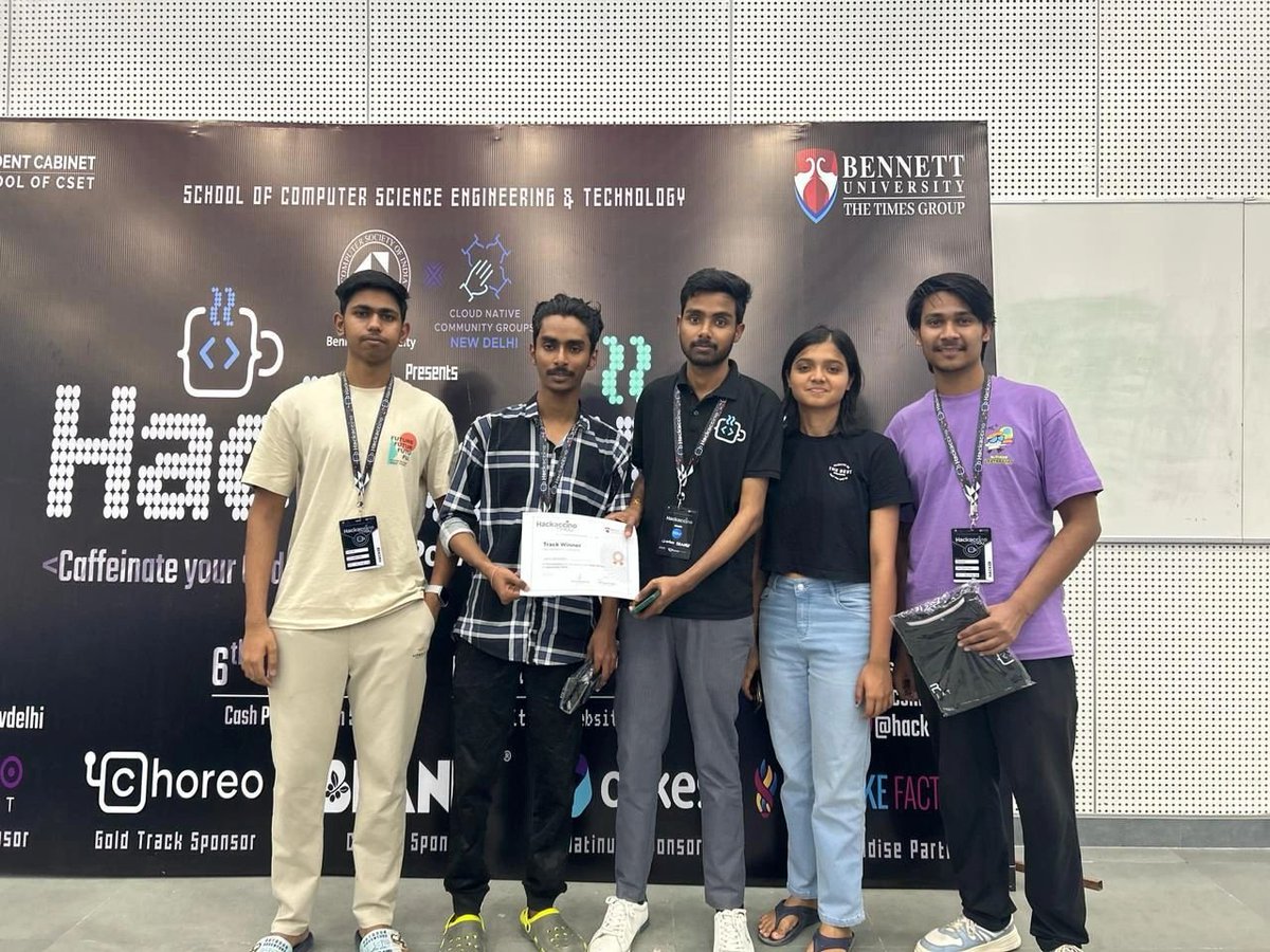 csi_bu's tweet photo. AI/Ml Track Winner

Team - LeetRankers

#Hackaccino @YouSearchEngine @orkesio https://t.co/aQs6pPacj0