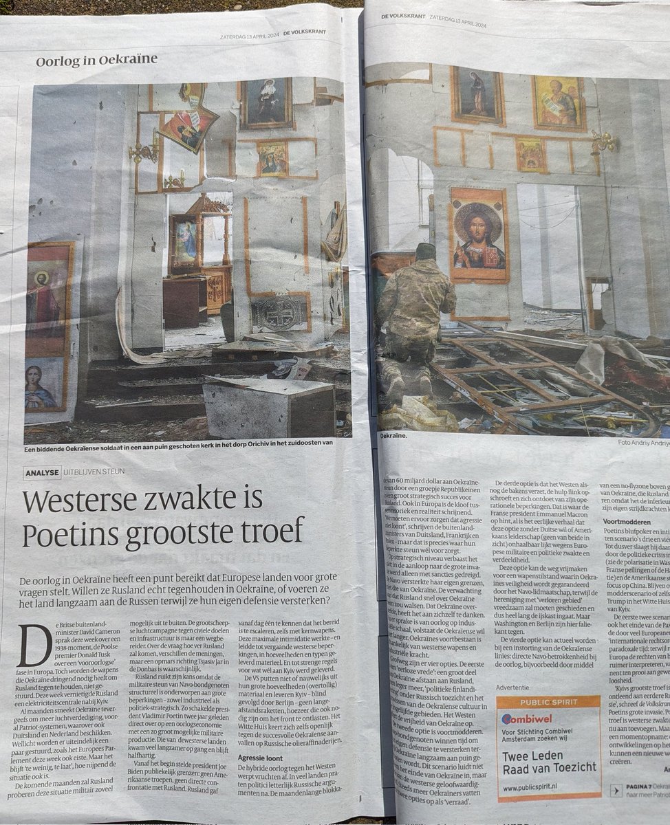Western weakness is Putin's great asset. An article in the Dutch newspaper Volkskrant.