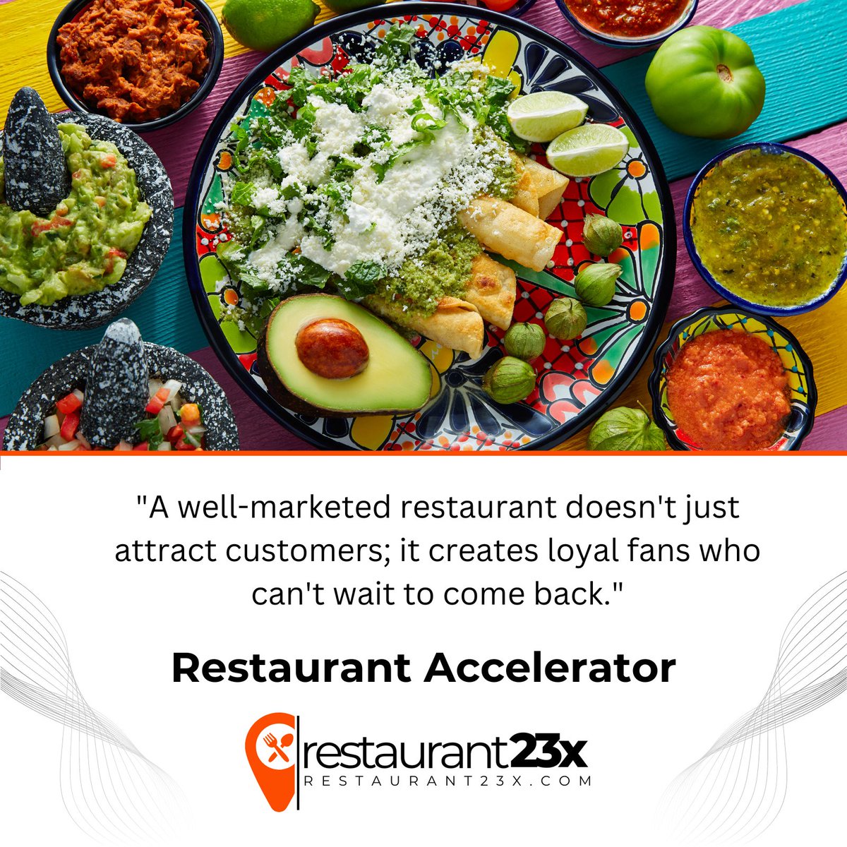 'Attracting customers is just the beginning; Restaurant23x helps you create loyal fans who keep coming back for more! 🌟 Let's turn your restaurant into a fan favorite together. #Restaurant23x #LoyalFans #GrowYourBusiness #OnlineReputation #CulinaryExcellence'