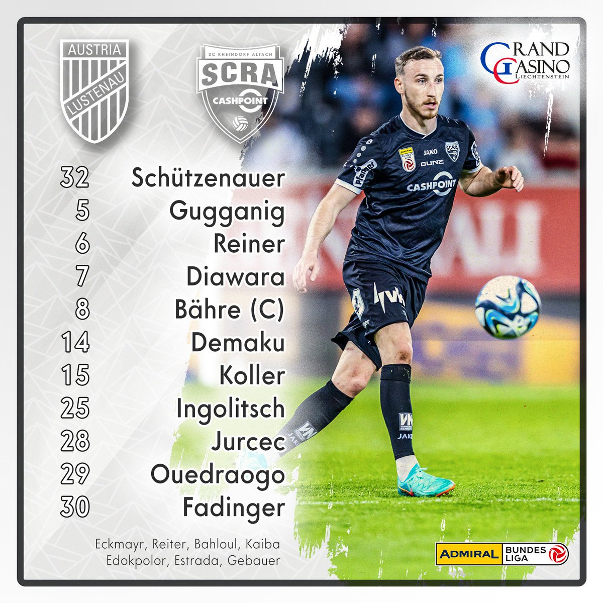 SCRAltach's tweet photo. 𝐃𝐄𝐑𝐁𝐘 𝐗𝐈 ⚫⚪
Diawara soll vorne mit Jurcec für die Tore sorgen, hinten bilden Koller, Reiner und Gugganig die Dreierkette.
𝟏𝟗𝟐𝟗% 𝒈𝒆𝒃𝒆𝒏!
#ALUALT https://t.co/nZiIAwtL1Q
