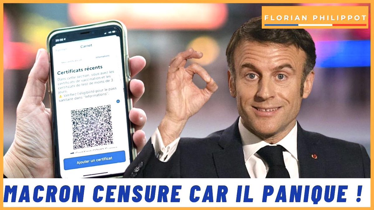 Les réseaux sociaux sont 5 fois plus puissants qu’il y a 5 ans : résultat le Système panique !

Il tente donc de censurer et ressort même les #QRCodes !

Ainsi, en seulement 1 semaine en France :
- Vote de la loi #SREN de censure !
- Vote de l’article 4 de la loi « dérives…