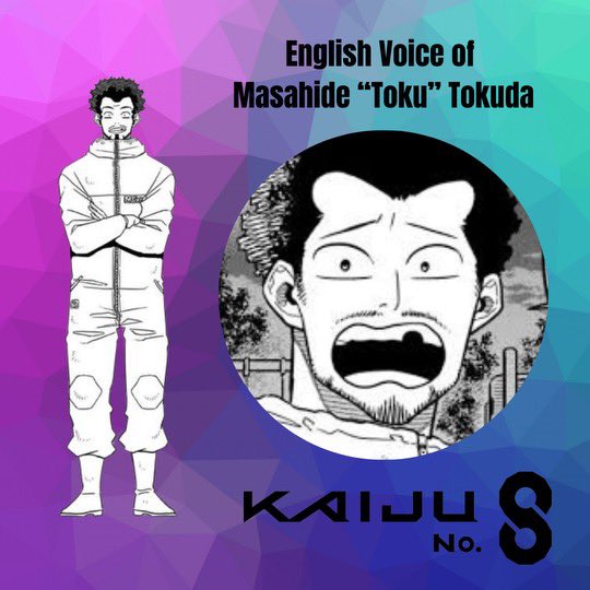M_F_Stimac's tweet photo. Kaiju No.8 comes out today!!! Super excited to be voicing this handsome devil. Thanks @ReadyKafka  and @GoSay_Audio for the opportunity to be part of this amazing project. Congrats to the rest of the cast and crew as well! This show is gonna be so awesome!! https://t.co/U9NcSR42UQ