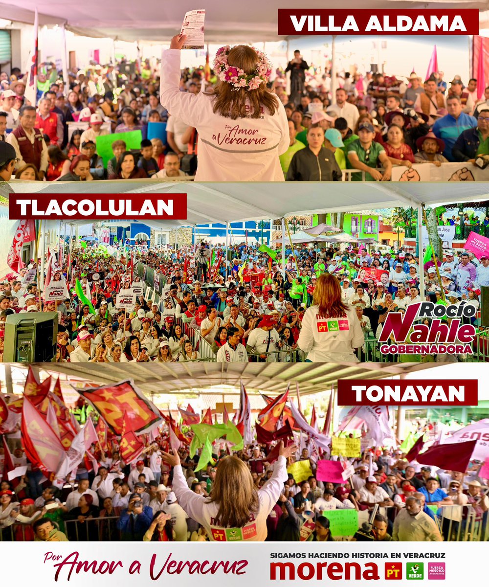 Ayer en VILLA ALDAMA, TLACOLULAN y TONAYAN presenté mis 8 ejes de trabajo y mis compromisos con Veracruz para el 2024-2030. ¡Gracias amigos y amigas por tan bello recibimiento! ¡Gobernadora van a tener! ❤️Por amor a Veracruz❤️ #NahleGobernadora #YoVotoRocío #elecciones2024mx