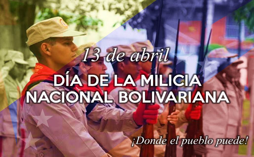 #Hoy Día de la Milicia Nacional Bolivariana, del Pueblo en Armas y de la Revolución de Abril. Con inmensurable euforia, desde @Educacion_MPPD nos unimos al júbilo que llena a la @Milicia_B1 bastión de la #FANB. #Todo11TieneSu13 ¡Feliz aniversario!