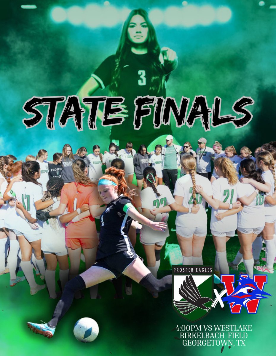 Game Day! Your Prosper Eagles play in the 6A State Championship match against Westlake! The girls are locked in and ready to give everything one last time! Let’s go Eagles!