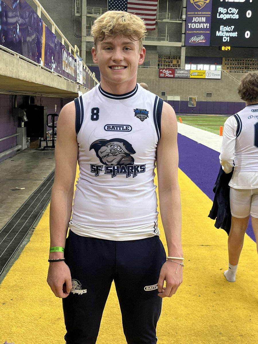 Nate Wahl (@nwahlscouting) on Twitter photo Sioux Falls Sharks (<a href="/BAUERS_ELITE/">Bauerโs Elite</a>) came out to play bright and early and showed off some their underclassmen standouts:
-<a href="/CNielsen316/">Cooper Nielsen</a>, ATH, Tri-Valley (2027)
-Austin Fisher, RB, Sioux Falls Roosevelt (2028)
-George Niederauer, WR, <a href="/PatsRevolution/">Lincoln Football</a>
<a href="/PrepRedzoneDAK/">Prep Redzone Dakotas</a> Sioux Falls Sharks (<a href="/BAUERS_ELITE/">Bauerโs Elite</a>) came out to play bright and early and showed off some their underclassmen standouts:
-<a href="/CNielsen316/">Cooper Nielsen</a>, ATH, Tri-Valley (2027)
-Austin Fisher, RB, Sioux Falls Roosevelt (2028)
-George Niederauer, WR, <a href="/PatsRevolution/">Lincoln Football</a>
<a href="/PrepRedzoneDAK/">Prep Redzone Dakotas</a>